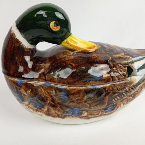 Vintage Made in Italy Dining Vintage Mancer Italian Porcelain Duck